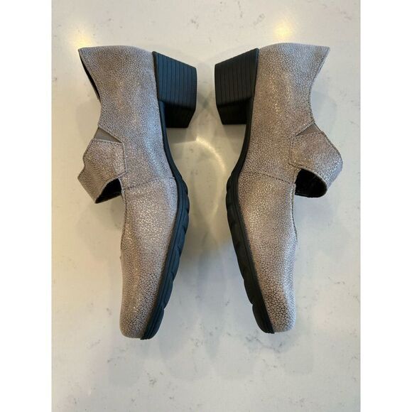 Mephisto Metallic taupe Heeled Mary Jane shoes size 7 comfort - Picture 3 of 9